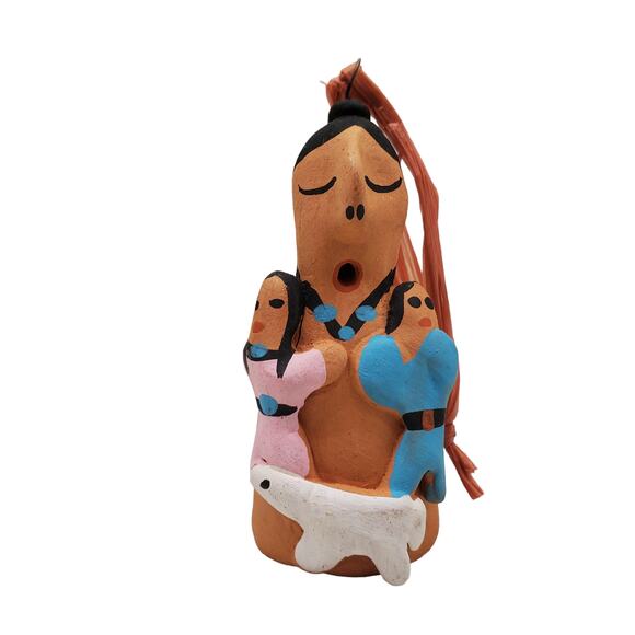 Vintage Native American Navajo Storyteller Clay Pottery Christmas ornament - Picture 2 of 11